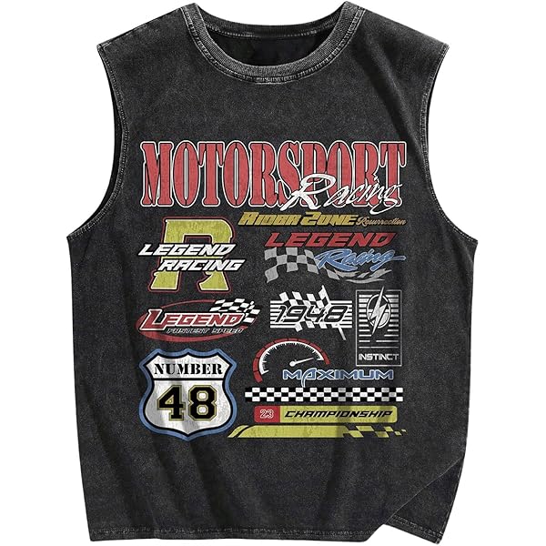 SOLY HUX Men's Summer Gothic Tank Top Graphic Print Distressed